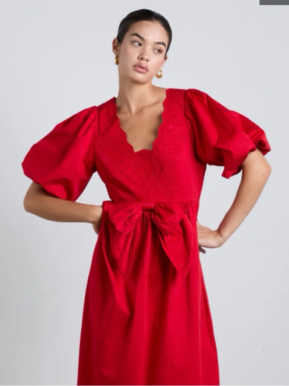Damson Madder Aria Bow Midi Dress